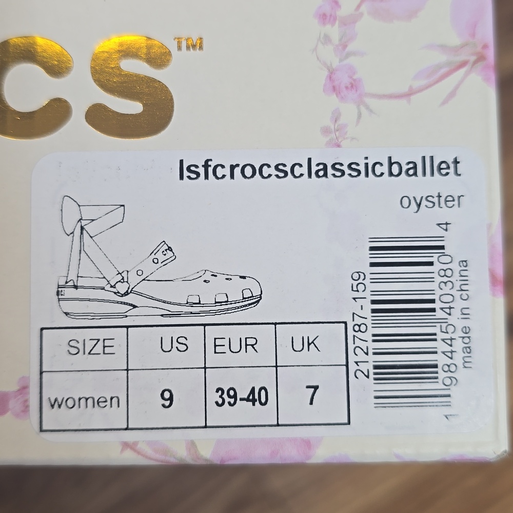 NIB LoveShackFancy X Crocs Classic Ballet Oyster Sz 9 - Picture 9 of 9